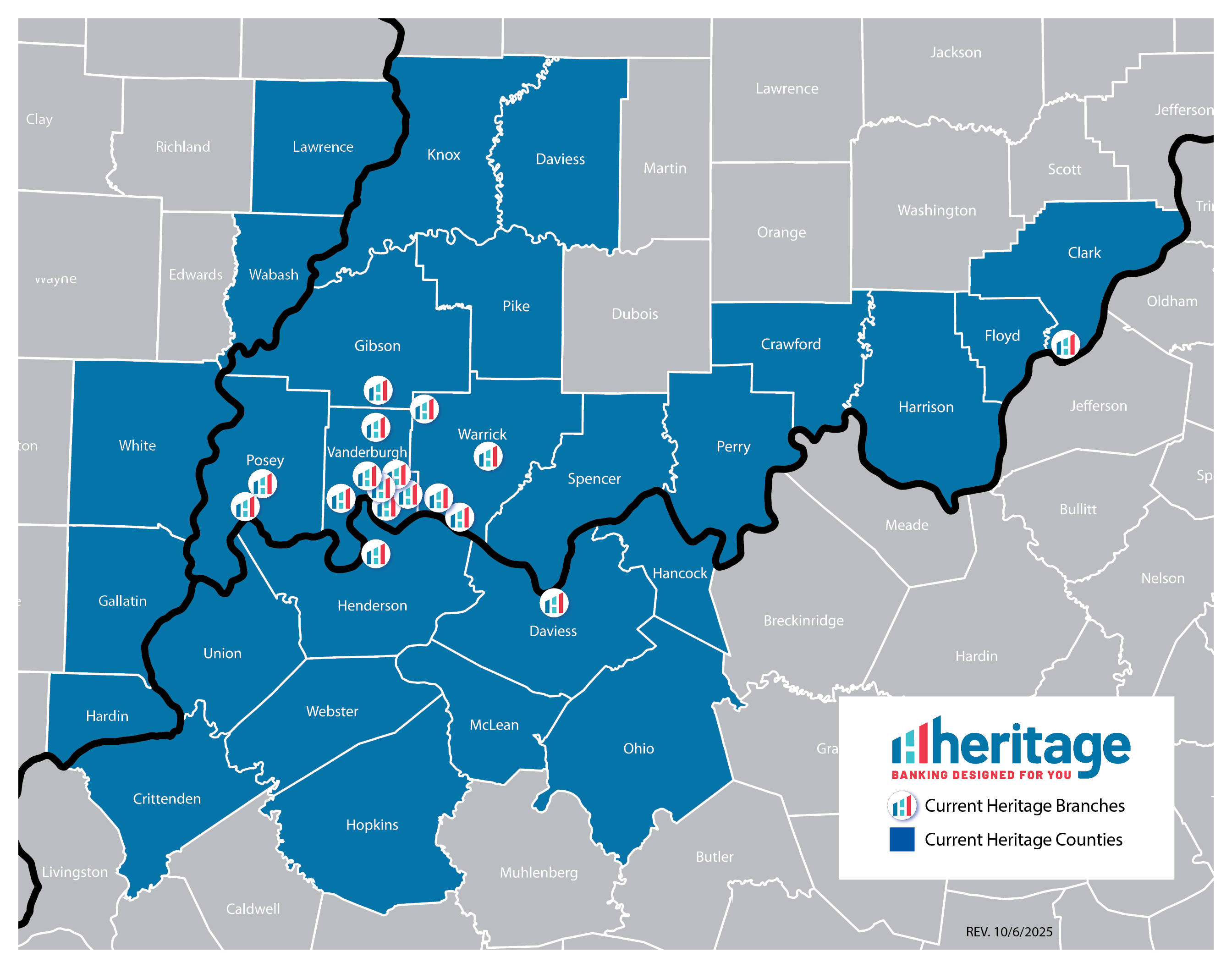 Map displaying Heritage's field of membership.